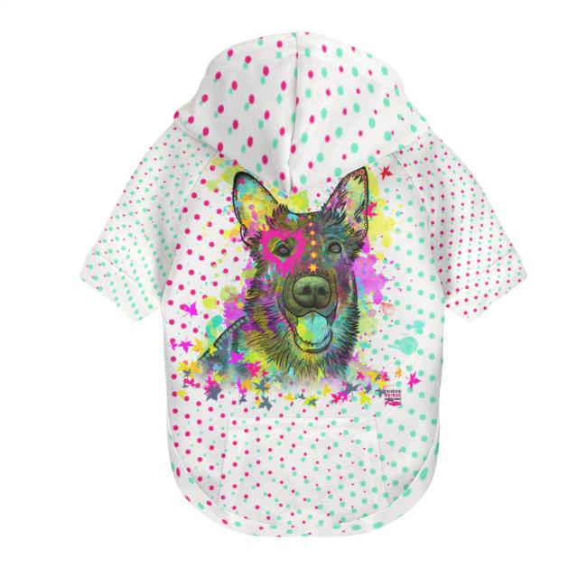 Hunde-Hoodie, Hundemotiv Bootsmann– bunte Popart, gemütlich, waschbar, Polyster